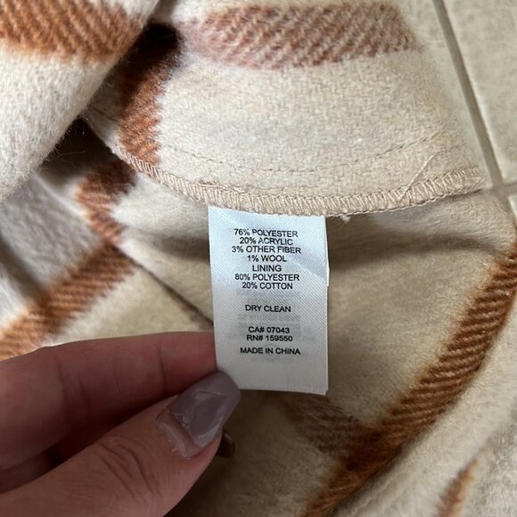 NWT Joie Women’s Wool Blend Cropped Plaid Button Down Jacket Size M - Picture 9 of 9